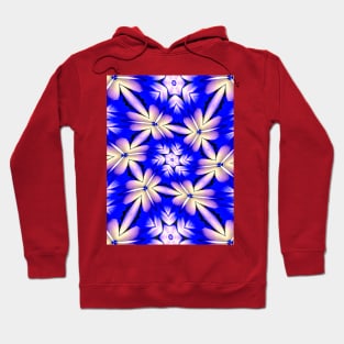 Blue and White Flower Pattern Hoodie